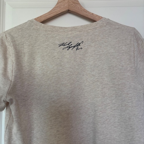Karl Lagerfeld Womens T-shirt Cream Size Small NWOT - Picture 7 of 10